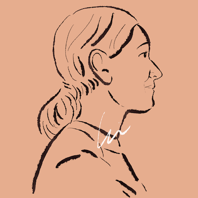 Drawn profile portrait of the author