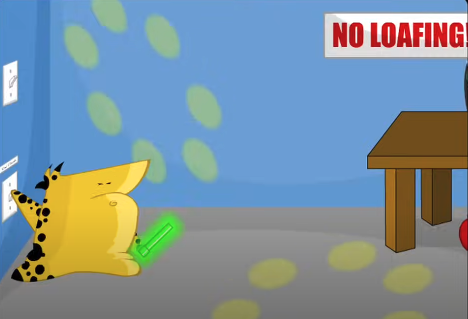 The Cheat, standing in a room with a glowstick, trying to rave.