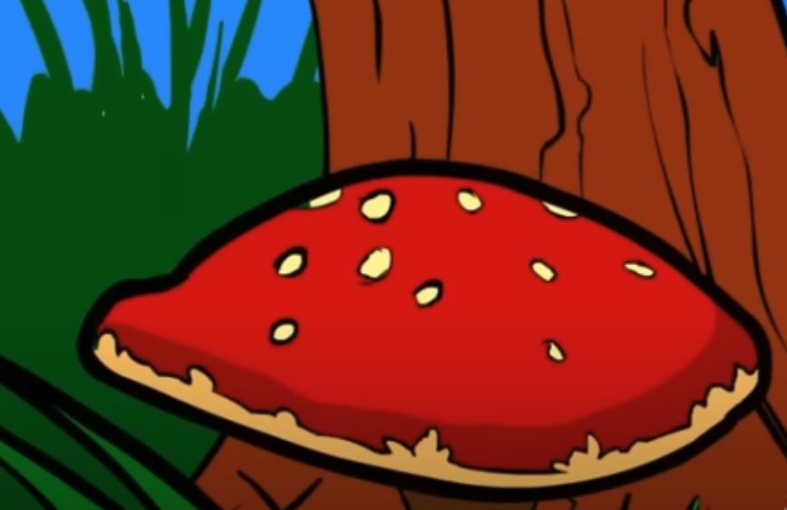 A drawing of a mushroom.